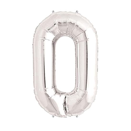 Gümüş Rengi Folyo Rakam Balon 1 Metre