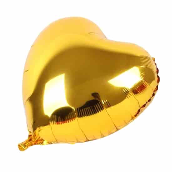 Altın Sarısı Kalp Folyo Balon 45 Cm.