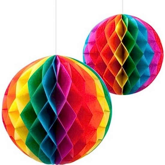 Rengarenk Kağıt Süs Fener 30 cm 1 adet