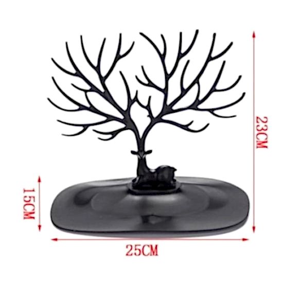 Geyik Tasarımlı Takı Standı Siyah