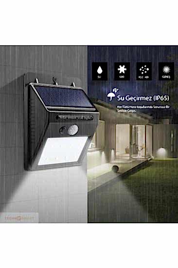 Hareket Sensörlü Solar Dış Mekan Lambası