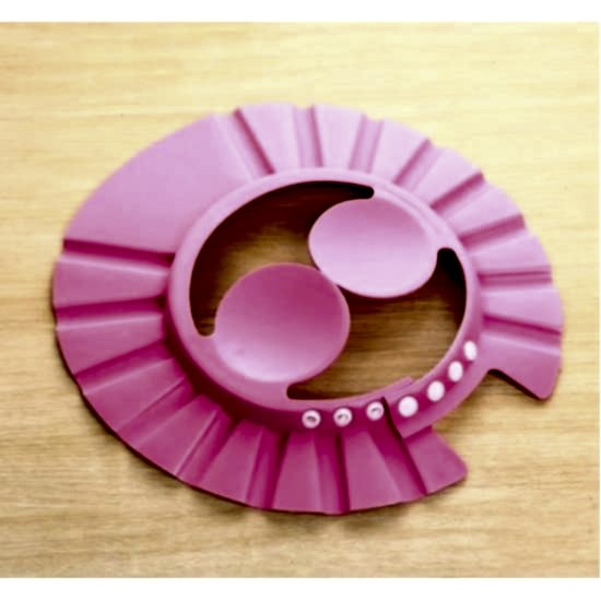 Bebek Banyo Şapkası Düğmeli Kulaklıklı Pembe