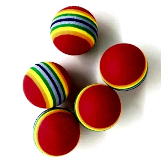 2 ADET GÖKKUŞAĞI RENKLI KEDI KÖPEK OYUN TOPU