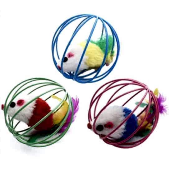 KAFESLI FARELI KEDI KÖPEK OYUN TOPU