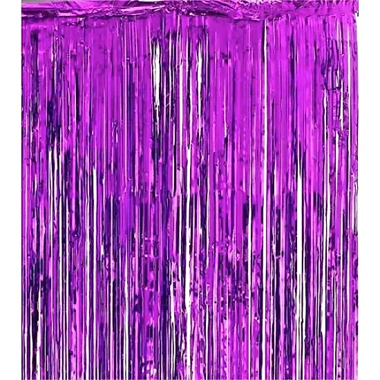 Işıltılı Duvar ve Kapı Perdesi Mor Renk