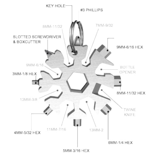 Çok Amaçlı Kar Tanesi Tornavida Seti 18 in 1
