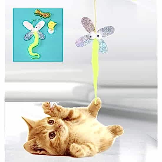 Kelebek Model Elastik Kendinden Yapışkanlı Kedi Oyun Oltası