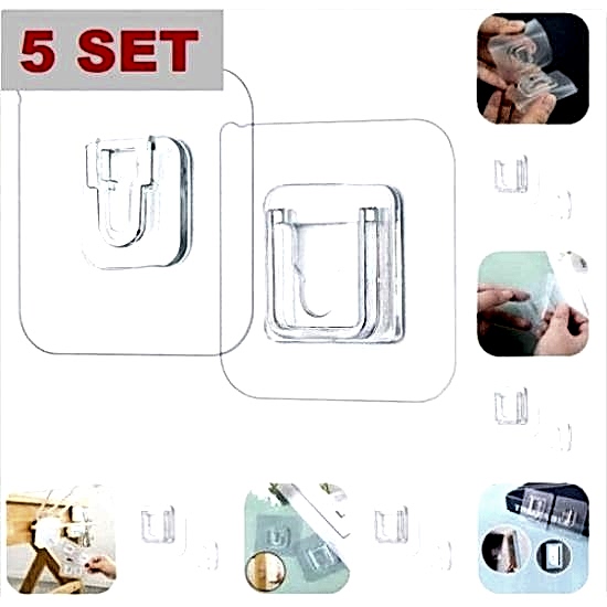 Geçmeli Klips Eşya Sabitleme Askısı 5 Set