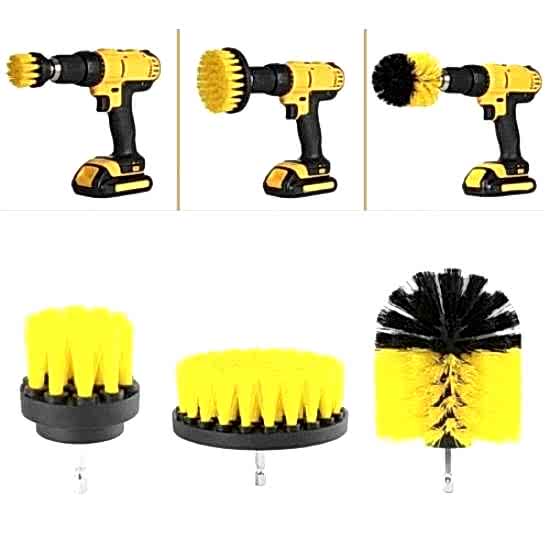 Matkap Ucuna Takılan 3’lü Fırça  Temizlik Seti