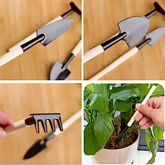 Mini Ahşap Hobi Bahçe Seti 3 Parça