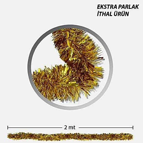 Simli Parti Süsü 2 Metre Gold