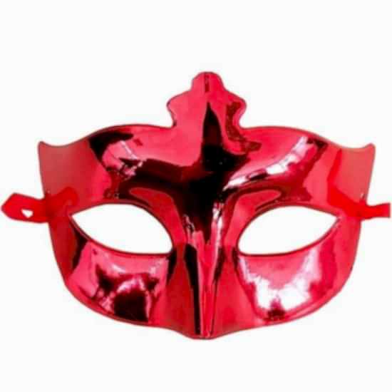 Kırmızı Renk Parlak Balo Maskesi