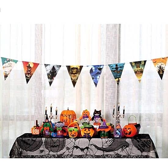 Cadılar Bayramı Halloween Flama Bayrak Banner Süs 8 li