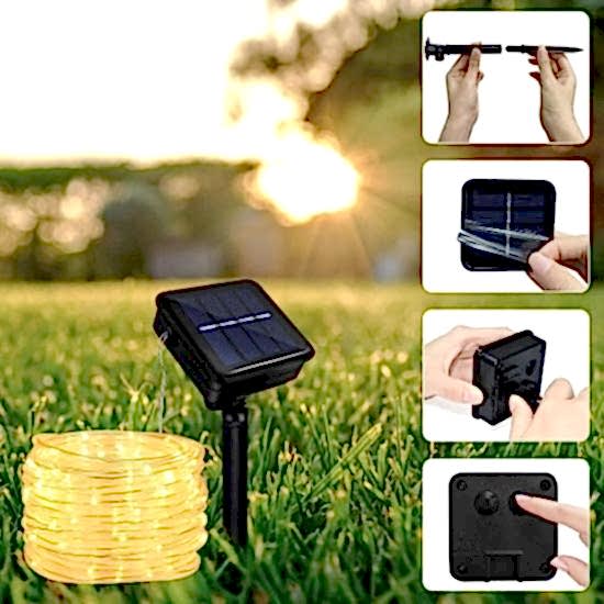 10 Metre Güneş Enerjili Hortum LED Işık