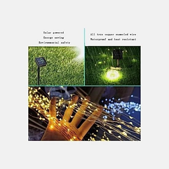 Güneş Enerjili 200 LED Dış Mekan Aydınlatma Şeridi