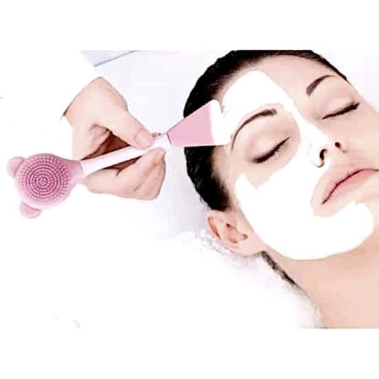 Silikon Yüz Temizleme Fırçası ve Maske Uygulama Spatulası