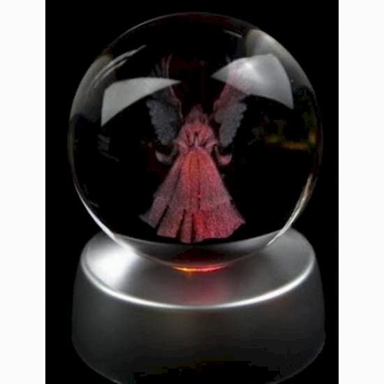 LED Işıklı Melek Figürlü Kristal Küre