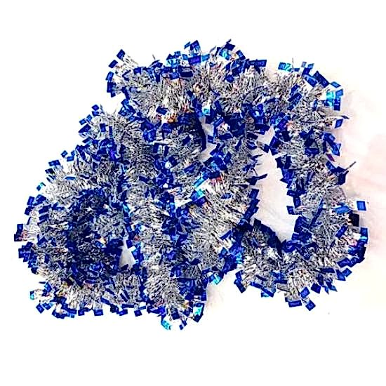 Mavi Gümüş Renk  Çift Renk Sim Süs 180 cm