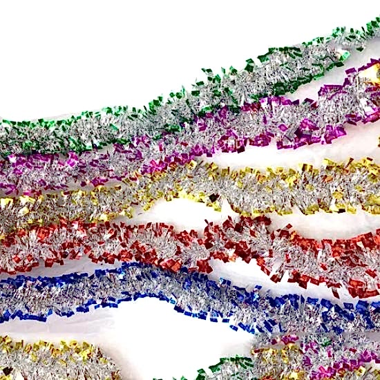 Mavi Gümüş Renk  Çift Renk Sim Süs 180 cm