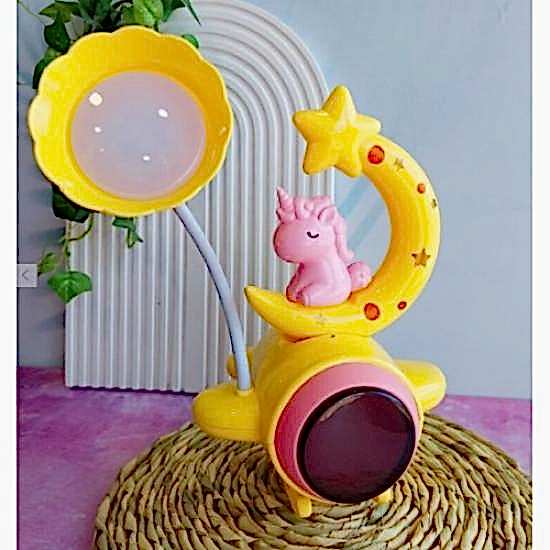 Çocuk Odası Ay ve Unicorn Desenli Gece Lambası