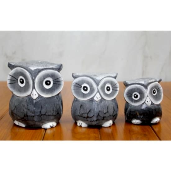 Ahşap 3’lü Baykuş Seti Model 2