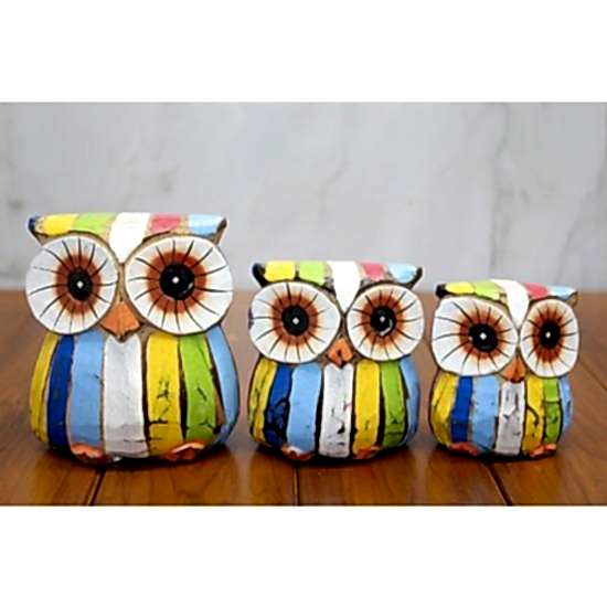 Ahşap 3’lü Baykuş Seti Model 4