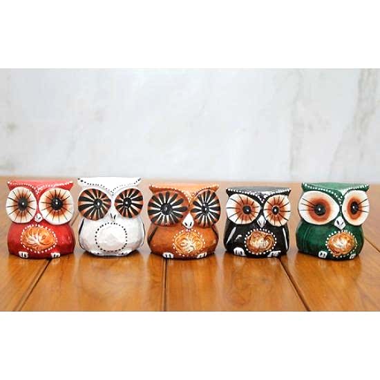 Ahşap 5’li Baykuş Seti Model 3