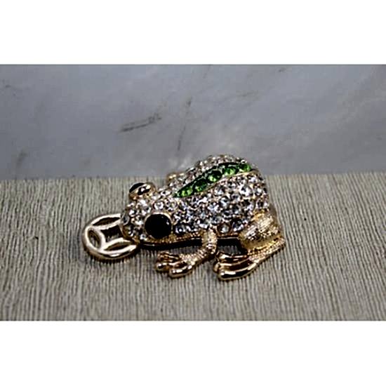 Swarovski Taşlı Minik Figür - Kurbağa