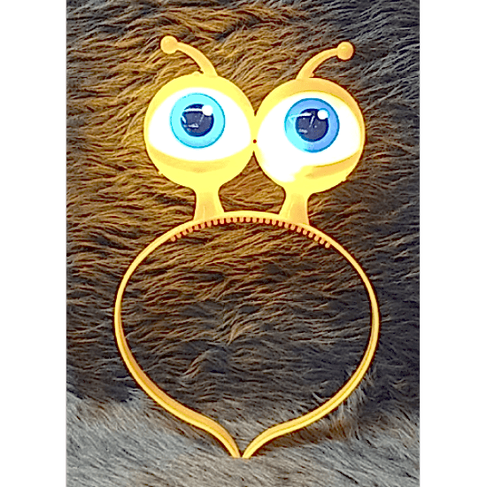 Led Işıklı & Pilli Uzaylı Göz Parti Tacı Sarı Renk