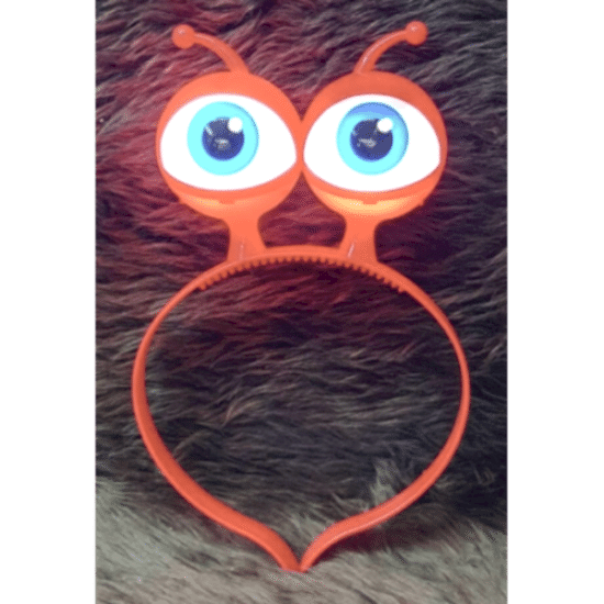 Led Işıklı & Pilli Uzaylı Göz Parti Tacı Kırmızı Renk