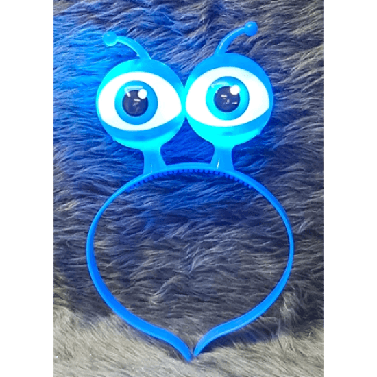 Led Işıklı & Pilli Uzaylı Göz Parti Tacı Mavi Renk