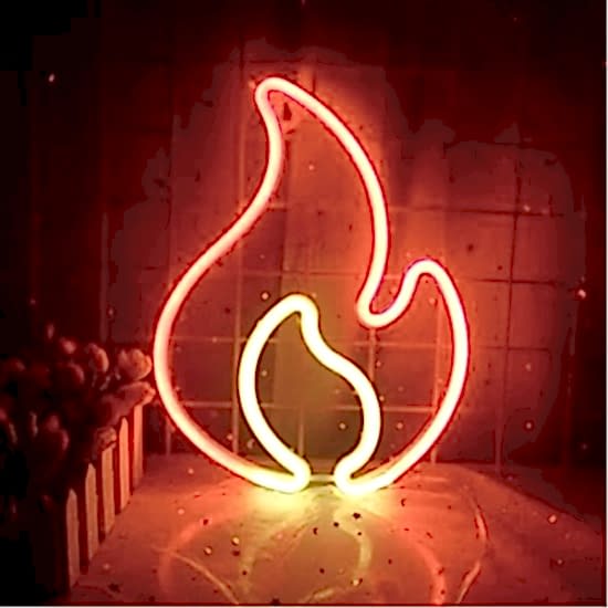 Duvara Asmalı Neon Alev LED