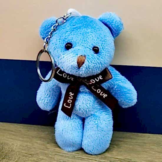 Mavi Peluş Ayıcık Anahtarlık