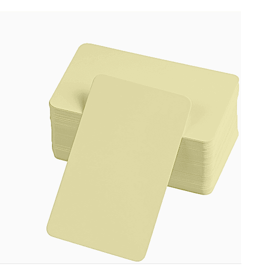 Boş Kelime Kartları 5x8 cm - 50 Adet Oval Kenarlı | Tabu & Not Kartları - Sarı