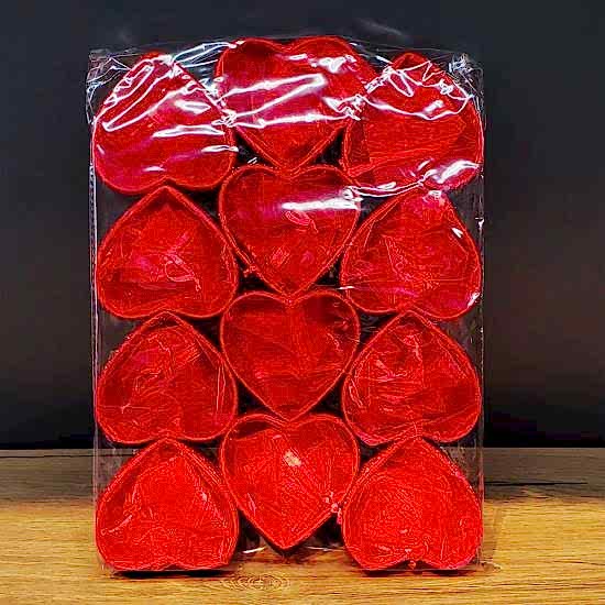 Kırmızı Kalpli Tül Kese