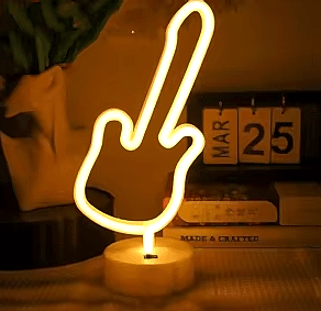 Neon Gitar Masa Lambası