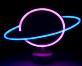 Neon Işıklı Satürn Lamba