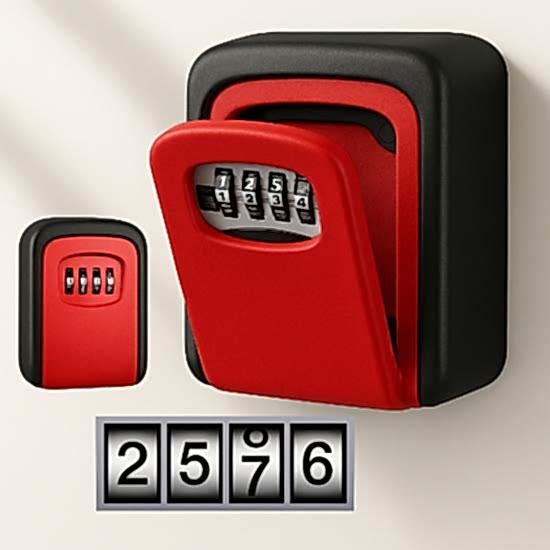 Kırmızı Şifreli Anahtar ve Eşya Saklama Güvenlik Kasası