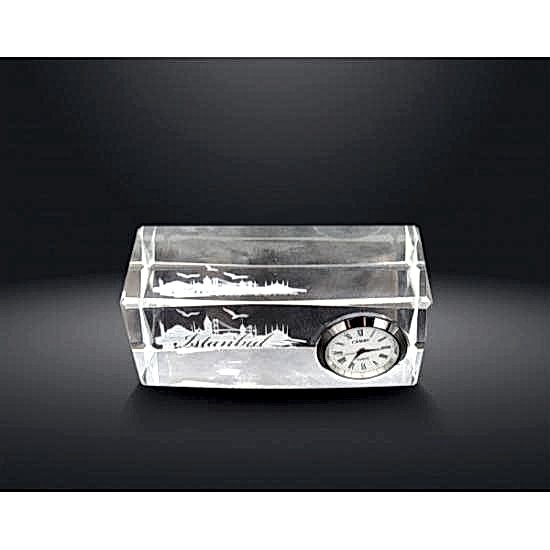 İstanbul Tasarımlı Kristal Saatli Biblo