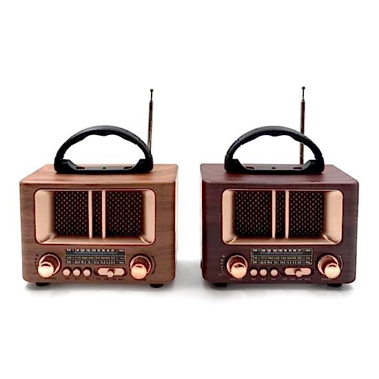 Ahşap Kare Küçük Nostaljik Radyo