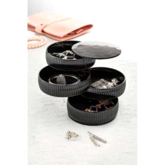 4 Katlı Dönen Silindir Takı Organizeri