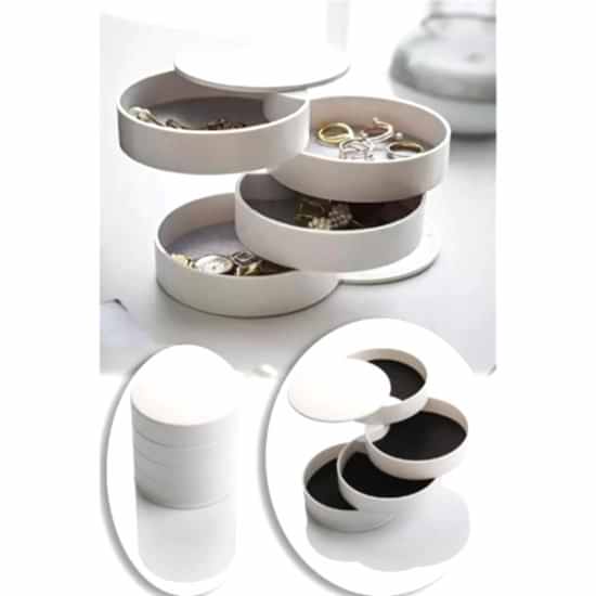 4 Katlı Dönen Silindir Takı Organizeri