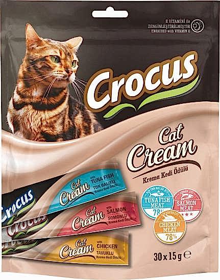 Crocus Çoklu Tavuklu & Ton Balıklı & Somonlu Krema Kedi Ödülü 30x15g