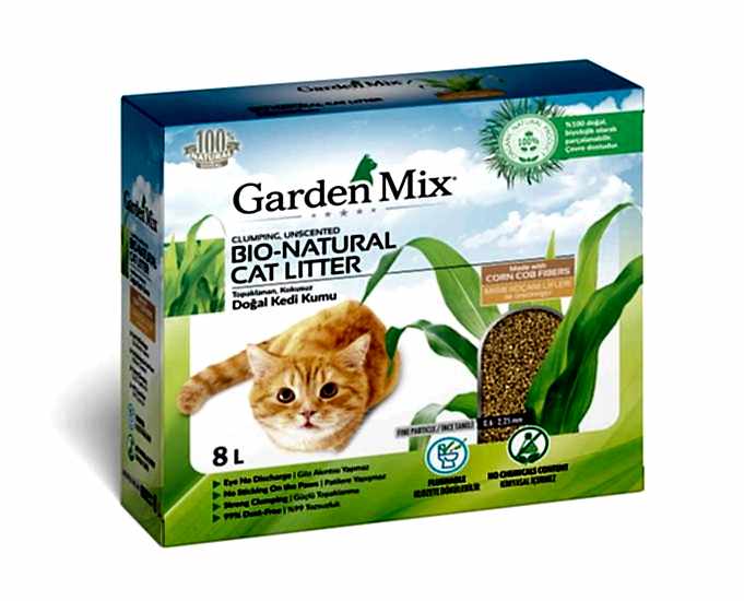 Gardenmix Topaklanan Mısır Lifli Kedi Kumu 8l