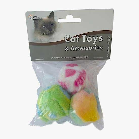 Eastland 3lü Top Kedi Oyuncağı Tıkırtılı 4cm Çap