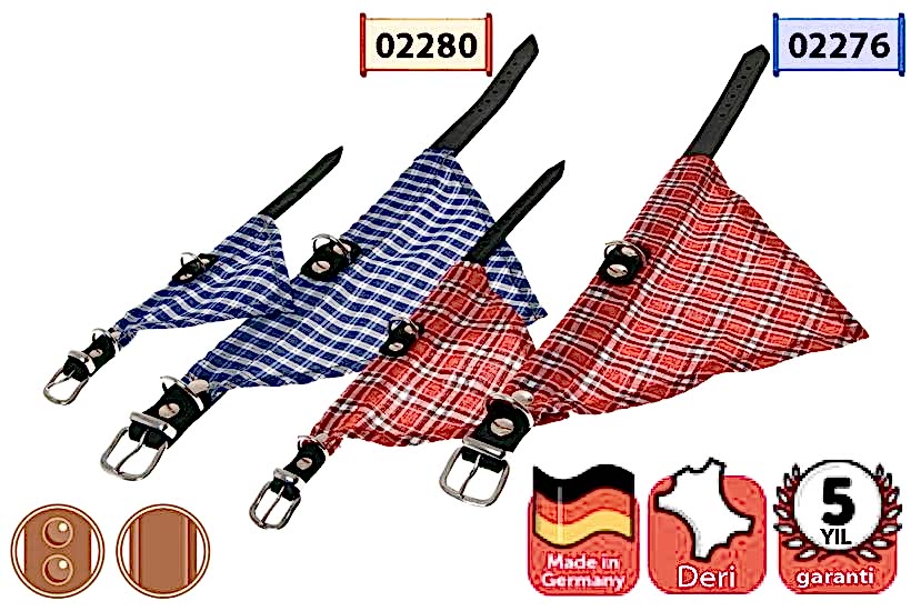 Karlıe Deri Bandanalı Boyun Tasma 37cm Mavi