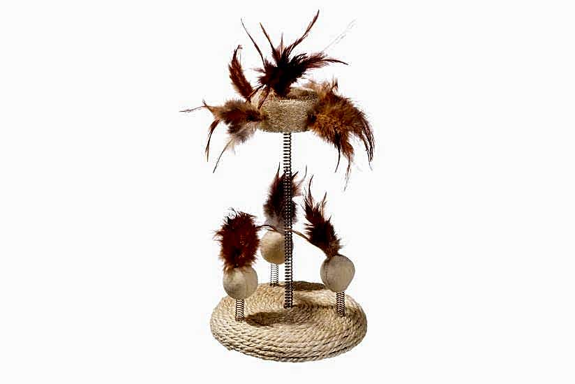 Karlıe Yaylı Kedi Oyuncağı 25x15cm Bej