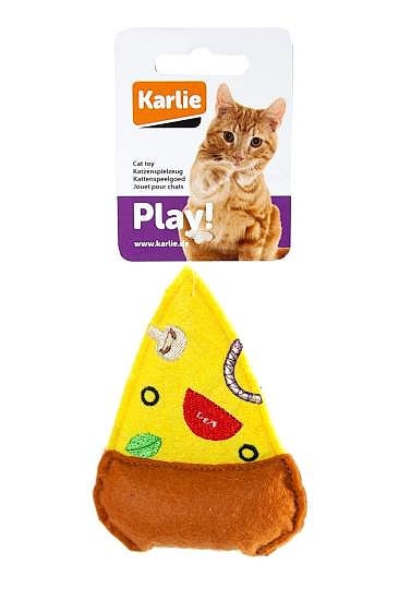Karlie Peluş Kedi Oyuncağı Pizza 10,5 Cm Sarı