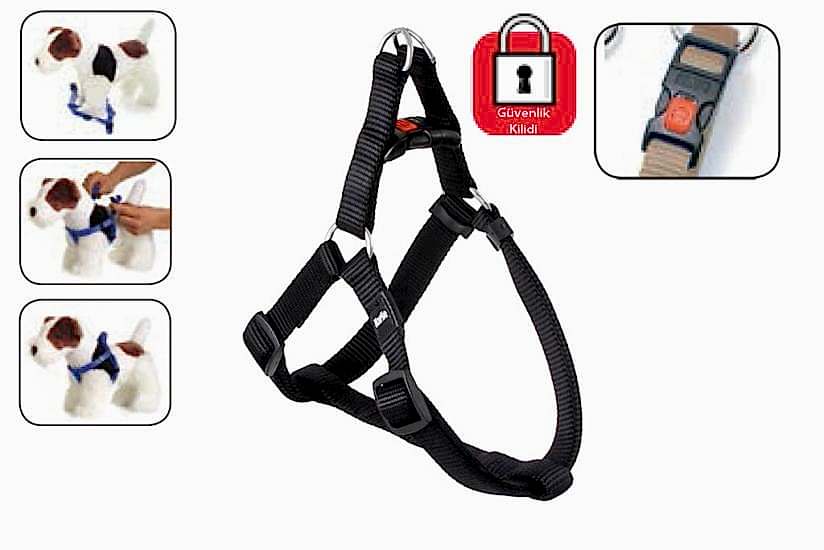 Karlıe Kilitli Göğüs Tasma S/m 35-60cm Siyah