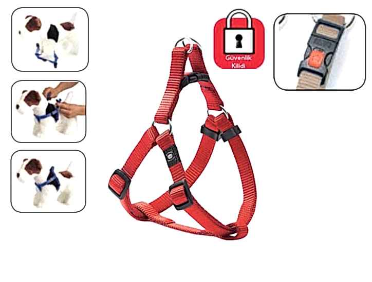 Karlıe Kilitli Göğüs Tasma M 40-70cm Kırmızı